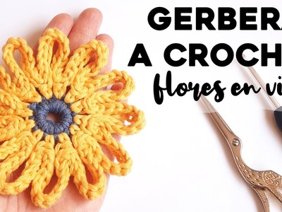 CÓMO TEJER FLOR FACIL A CROCHET: tutorial paso a paso de flores a crochet, gerbera | Ahuyama Crochet