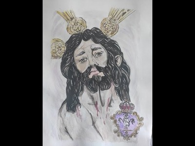 Cristo de columna y azotes  ~WATER COLOURS~ pintura acrílica efecto acuarela