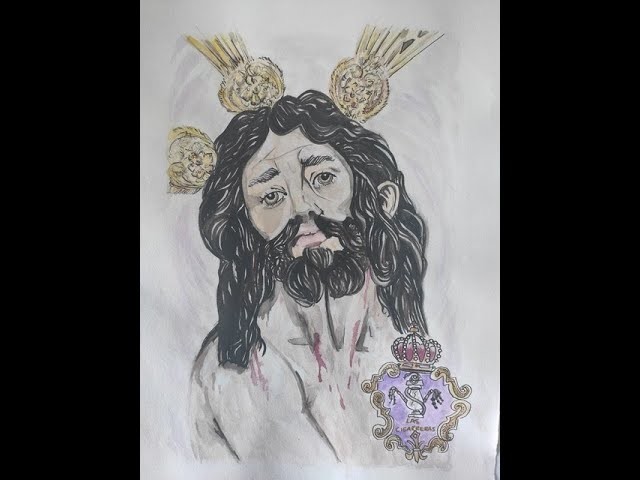 Cristo de columna y azotes  ~WATER COLOURS~ pintura acrílica efecto acuarela