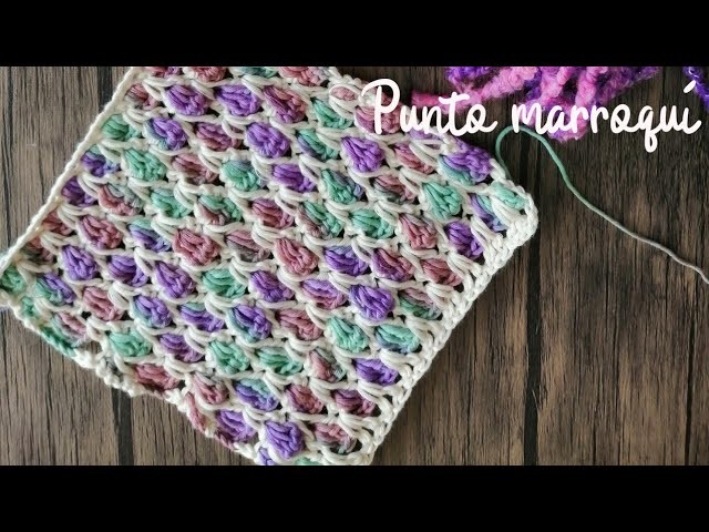 Punto marroquí a crochet paso a paso tutorial