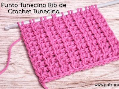 Punto Tunecino Rib de Crochet Tunecino | Aprende Crochet Tunecino Paso a Paso #crochettunecino
