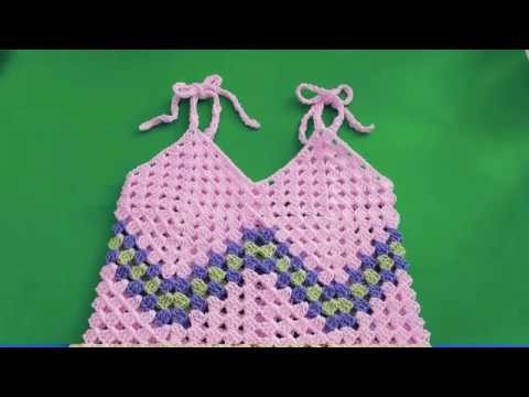 Vestido tejido a Crochet - punto fácil de ganchillo #3