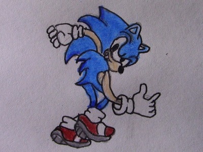 Como dibujar a Sonic con lapiz 2020.How draw to Sonic with a pencil 2020