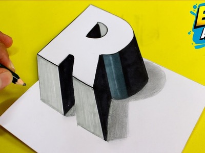???? Como Dibujar la Letra R en 3D ► Como Dibujar en 3D - Como Hacer letras en 3D -  Easy Art