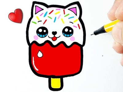 Cómo dibujar paletas kawaii lindo gatito ♥ Dibujos Kawaii - Dibujos para dibujar