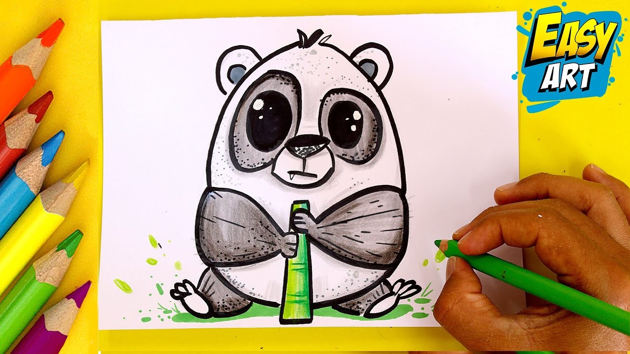 ???? Como Dibujar un OSO PANDA Kawaii CUTE - Dibujar Animales Kawaii - Easy Art