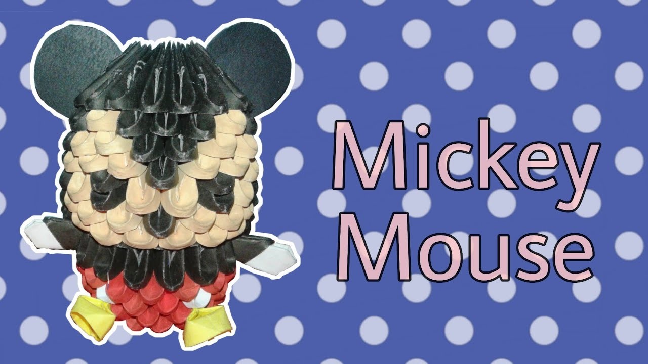 Cómo hacer a MICKEY MOUSE en origami 3D (paso a paso)