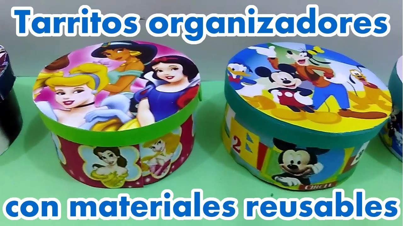 Cómo re utilizar los tarritos de comestibles decorándolos con personajes Disney