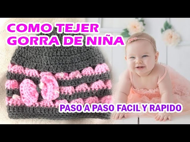 Como tejer gorra de niña, facil y rapido.