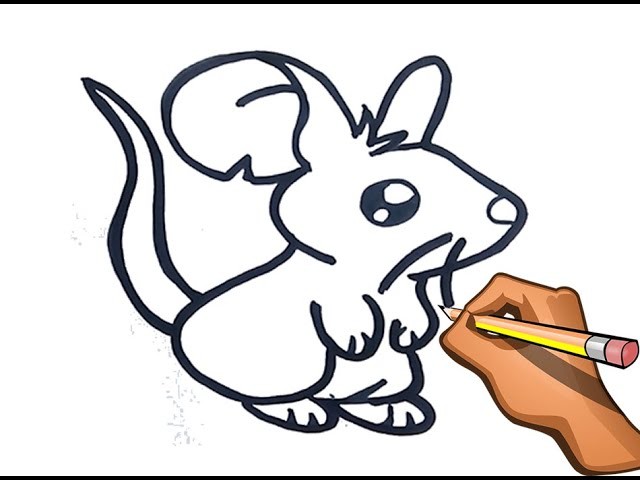 DIBUJO  FACIL DE RATONCITO PASO A PASO. HOW TO DRAW EASY MOUSE STEP BY STEP