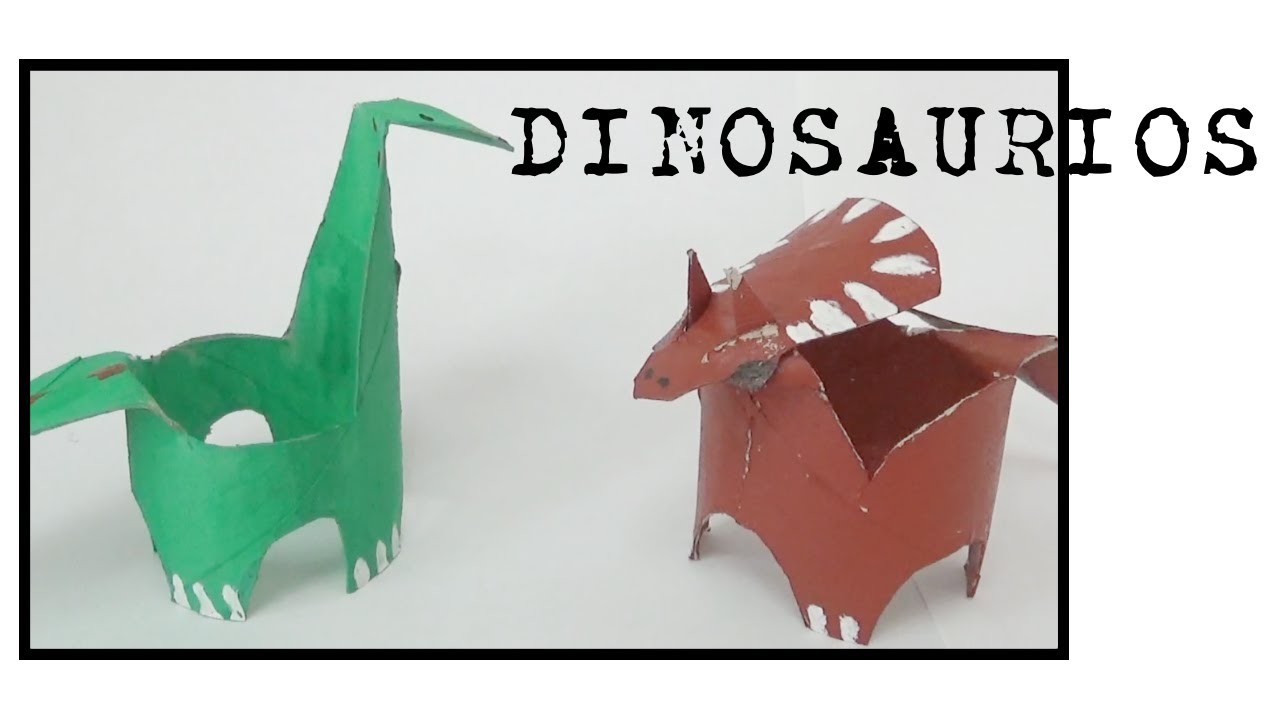 Dinosaurios con rollos de papel. DIY