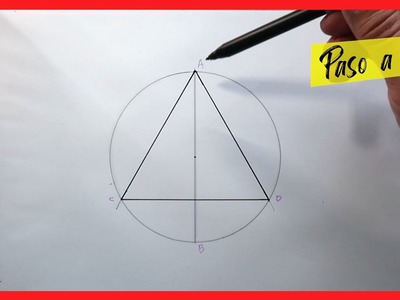 Triangulo Equilátero Inscrito en Circunferencia. Dibujo Técnico sobre papel paso a paso.