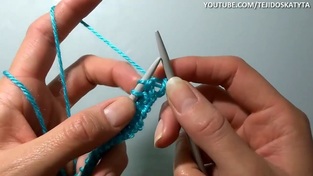 Aprende a tejer Punto elástico en Dos agujas- Tutorial paso a paso