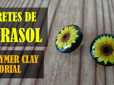 ????¿Cómo hacer unos aretes de girasol en arcilla polimérica?.Polymer clay sunflower earrings tutorial.