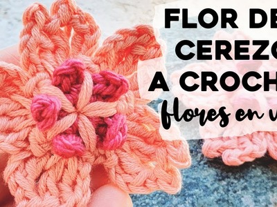 CÓMO TEJER FLOR DEL CEREZO o SAKURA A CROCHET: tutorial paso a paso flor de cerezo | Ahuyama Crochet