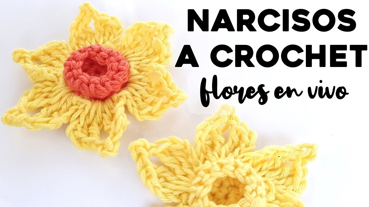 CÓMO TEJER NARCISOS A CROCHET: tutorial paso a paso flores a crochet | Ahuyama Crochet