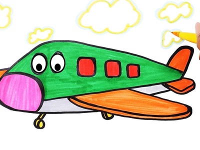 Dibujar y Colorea | Dibujos Para Niños | Aprender Colores ???? | El Avión ✈️