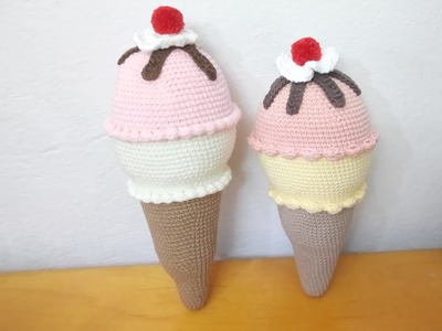 Helado Amigurumi PRIMERA PARTE "BARQUILLO" Versión (ZURDO)
