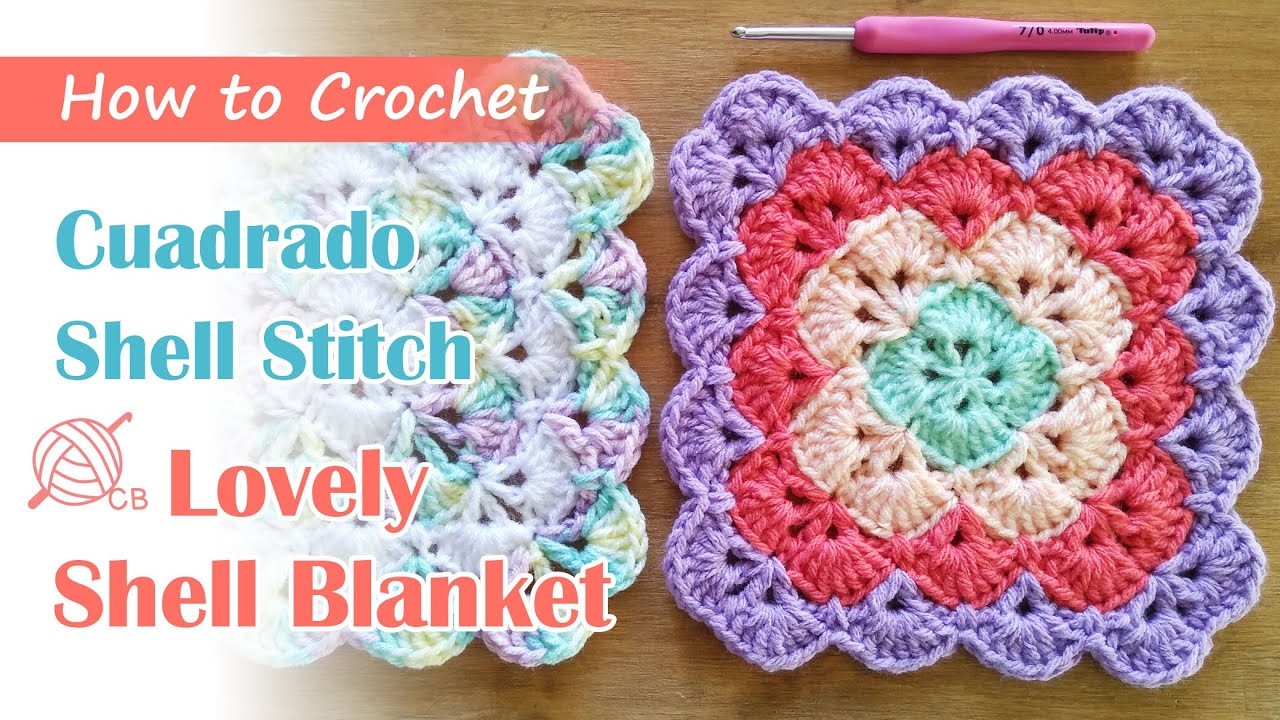 Hermoso punto Shell para manta - Lovely Shell Stitch Blanket - Free Pattern.