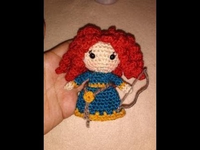 Mini brave Mérida (valiente)amigurumi crochet colección princesas Disney