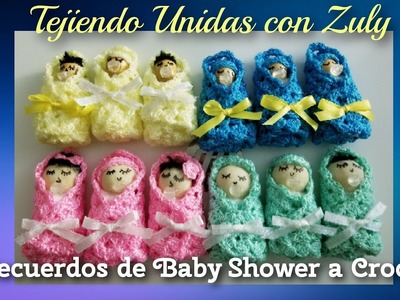 Recuerdos de Baby Shower a Crochet - Facil y Rapido de Tejer- Tejiendo Unidas con Zuly