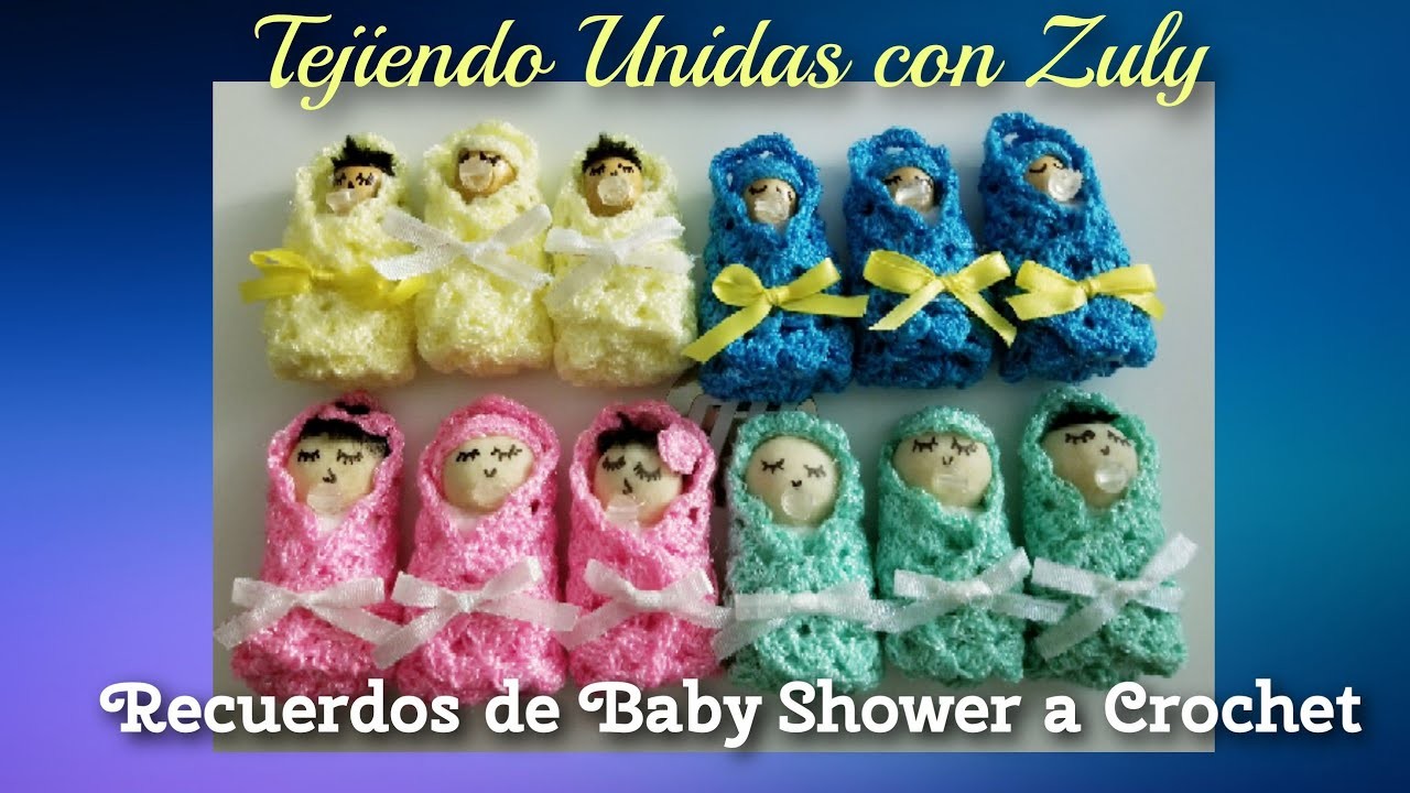 Recuerdos de Baby Shower a Crochet - Facil y Rapido de Tejer- Tejiendo Unidas con Zuly