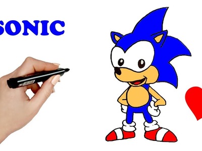 Aprende a dibujar y pintar a SONIC estilo Kawaii ???? How to draw a Cute Sonic The Hedgehog