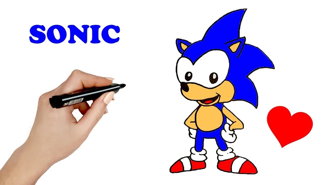 Aprende a dibujar y pintar a SONIC estilo Kawaii ???? How to draw a Cute Sonic The Hedgehog