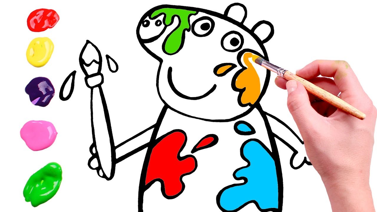 Aprende a pintar a Peppa Pig con pintura ???????????? Dibujos para niños.