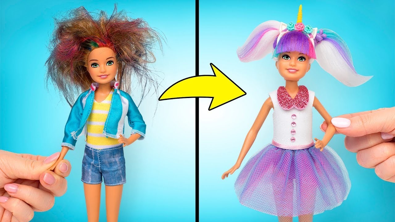 Barbie: Transformación al estilo L.O.L Unicornio, cabello incluido????????????♀