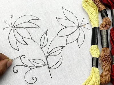 Bordado fantasía PETALO DE NOCHE BUENA | Hand Embroidery, Flower, Easy Flower Embroidery