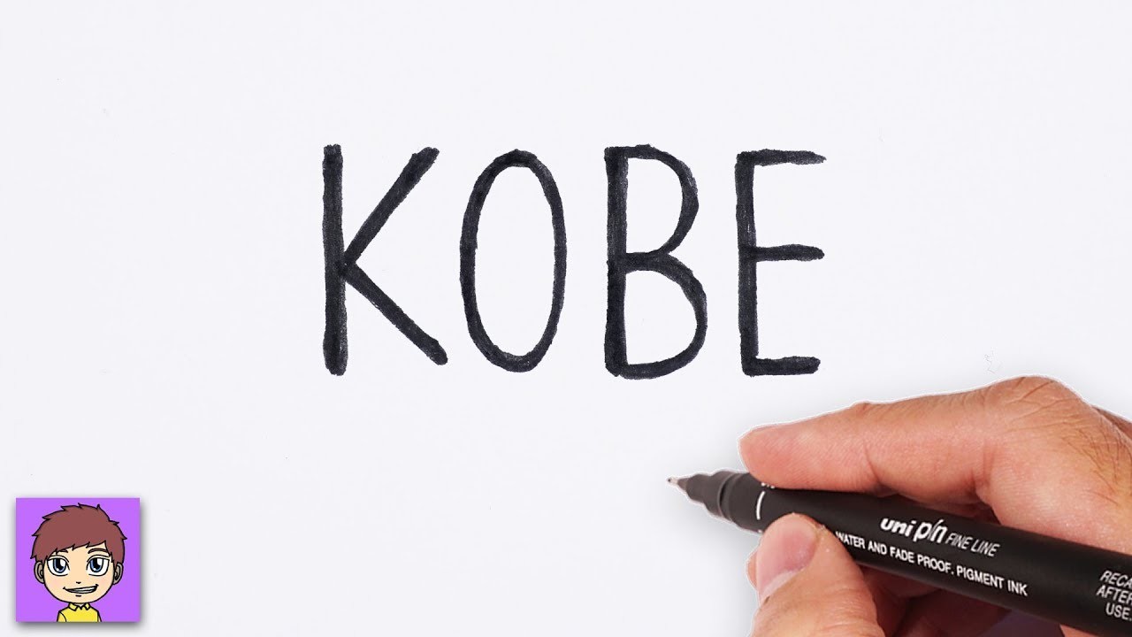 Como Convertir Palabras KOBE en dibujos de NBA Kobe Bryant – Como Dibujar a Kobe Bryant