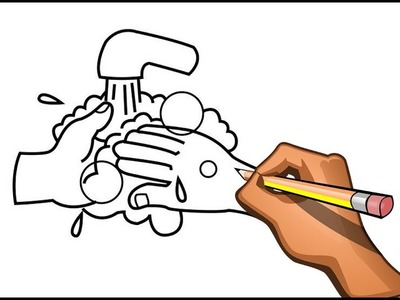 Como Dibujar el Lavado de Manos-Videos de manos - Learn Colors.Peketona