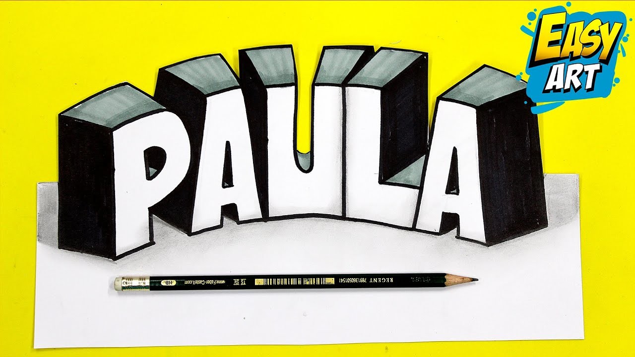 ???? Como Dibujar el Nombre de PAULA en 3D - How to Draw the Name of PAULA in 3D - Nuevos videos 2020