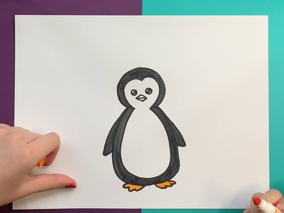 Como dibujar un pingüino hermoso!