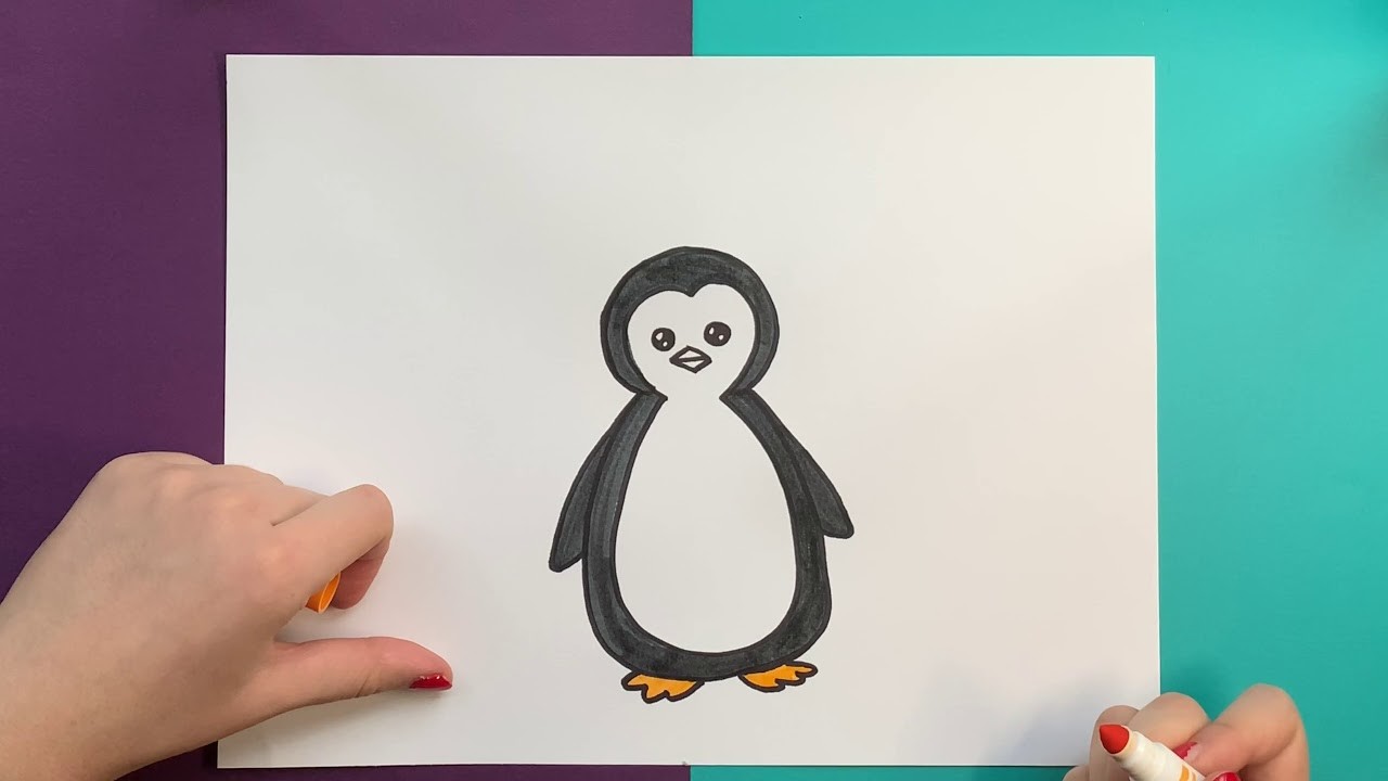 Como dibujar un pingüino hermoso!