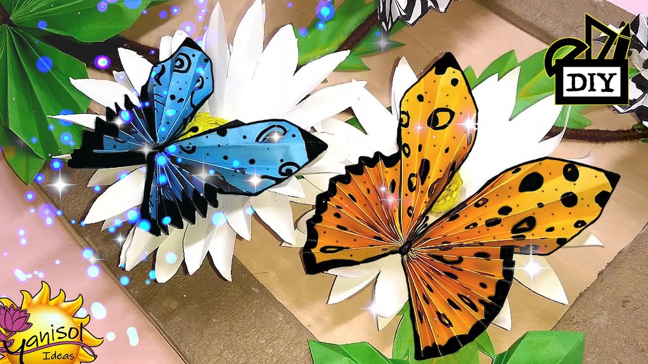 ✔️ ① CÓMO HACER ﹟MARIPOSAACORDEÓN multicolor de papel en origami @IDEAS YANISOL