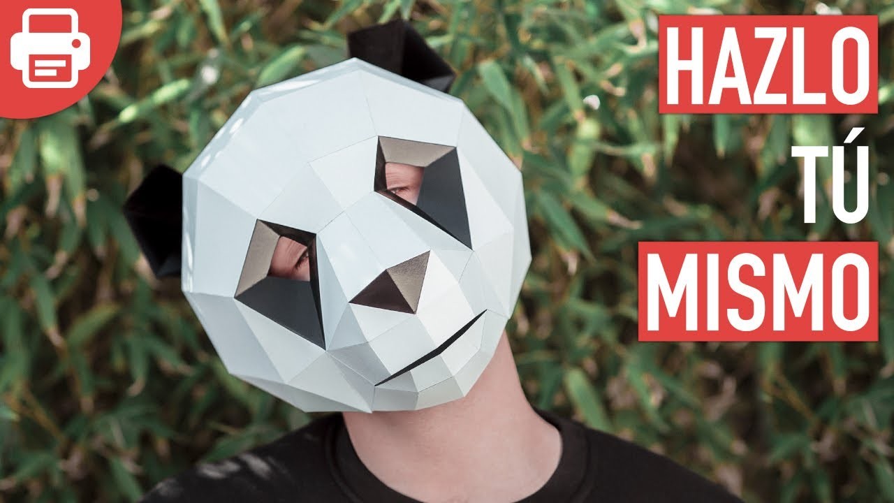 Cómo hacer una Máscara de Panda con Papel o Cartulina en 3D | Plantillas para Imprimir