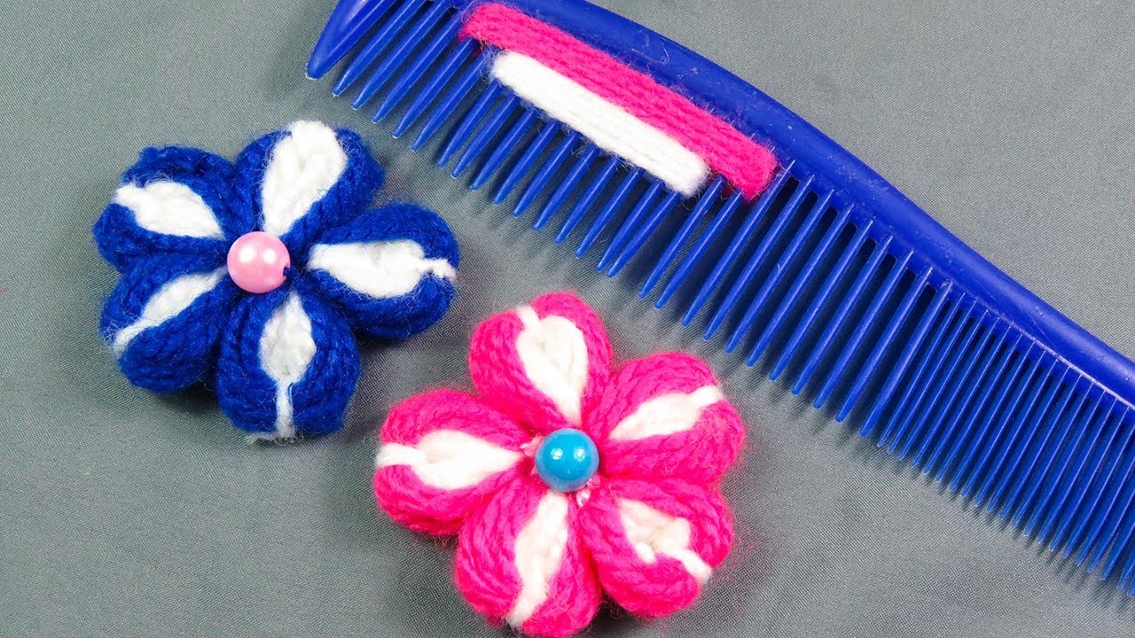Hand Embroidery, TRUCO DE FLORES CON PEINETA - Double Color Flower Tricks