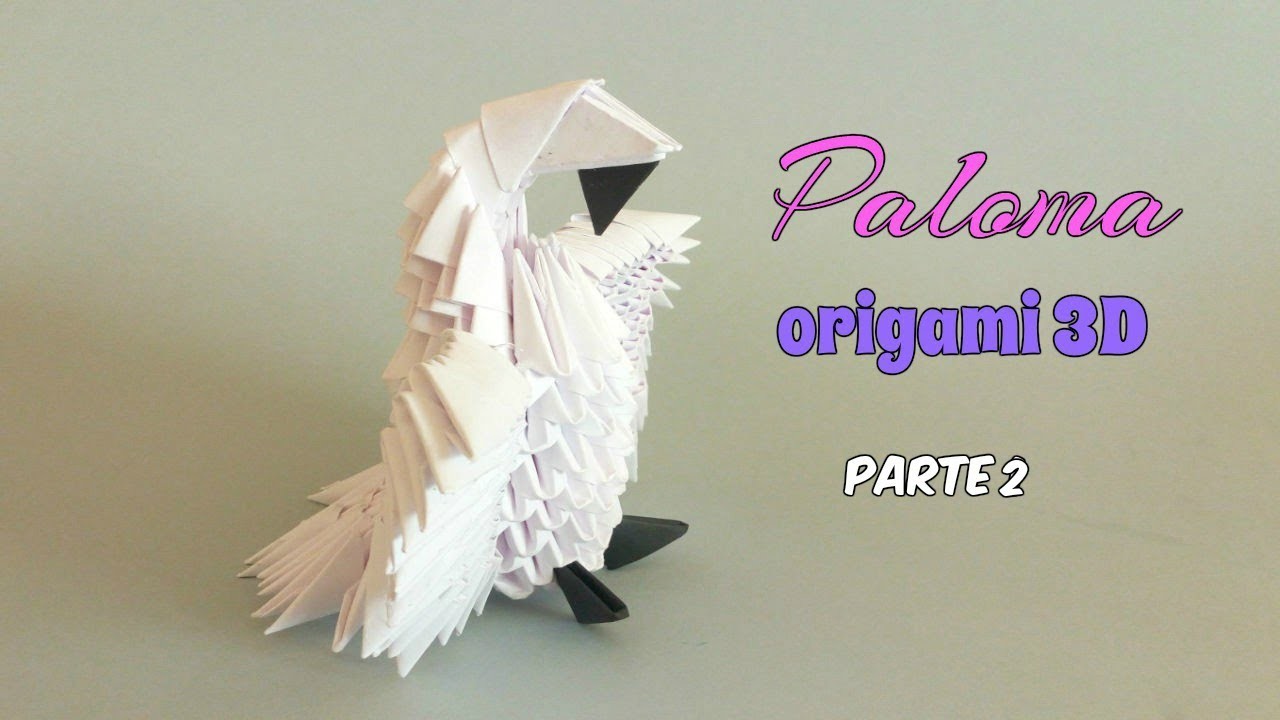 PALOMA con ALAS EXTENDIDAS en ORIGAMI 3D.segunda parte. paso a paso.