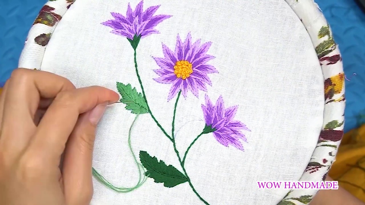 Cómo Bordar Claveles ( Flower Embroidery ) || diy hand embroidery bijou