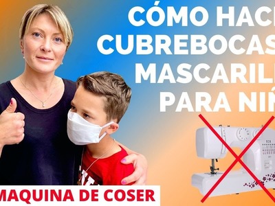 Cómo Hacer Cubrebocas Para Niños de Tela de Pellón - SIN MAQUINA DE COSER - Mascarilla Infantil