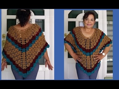 Poncho a crochet Norma. combinado #ponchocrochetnorma #blusasnorma