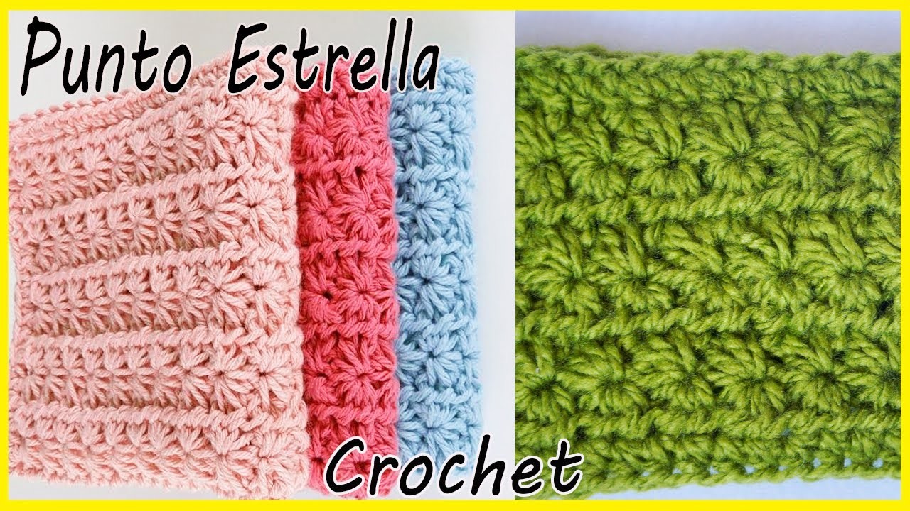 ????Puntada de Crochet: Punto Estrella✨crochet star stitch | Ideal para gorros, mantas, cuellos y mas❣