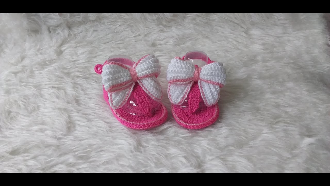 Sandalias tejidas a crochet. beba de 0 a 3 meses. 9cm