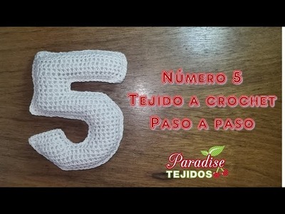 Tutorial Crochet ganchillo número cinco 5 - paso a paso números