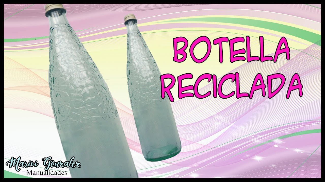 Botella de cristal craquelado reciclada con decoupage - Diy manualidades