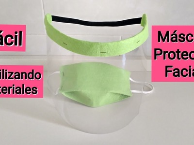 Cómo hacer MÁSCARA PROTECTORA FACIAL CASERA 2 minutos. Reutiliza Materiales! Protective Face Shield