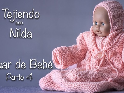 Cómo tejer porta bebé, ajuar de bebé parte 4. How to knit baby trousseau part 4