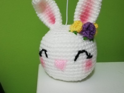 Conejo de Pascua Portafotos Amigurumi Crochet
